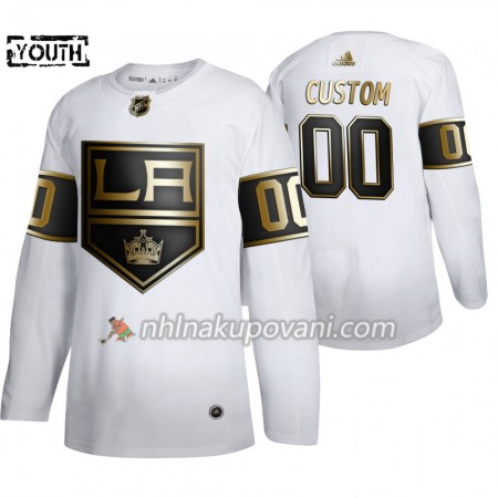 Los Angeles Kings Dresy med eget tryck Adidas 2019-2020 Golden Edition Bílá Authentic - Dětské
